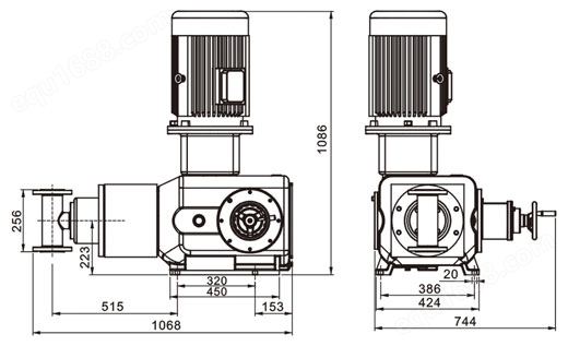 J-T型柱塞式计量泵安装尺寸图