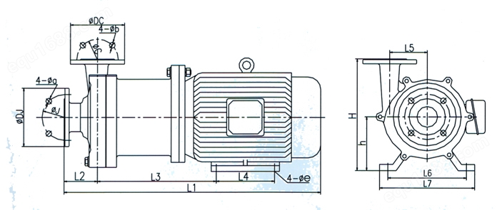 CQ磁力泵安装尺寸图