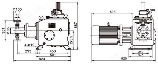 J-DR型柱塞式计量泵安装尺寸