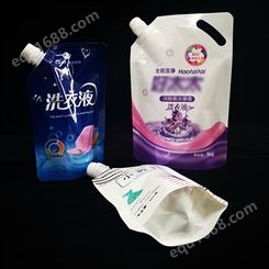 厂家定制洗衣液护发素身体乳洗发水自立焊接带吸嘴包装袋