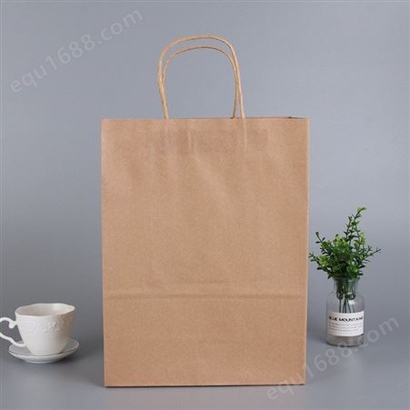 牛皮纸袋定制 牛皮纸外卖奶茶包装袋 购物礼品手提纸袋 可定做logo