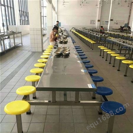 北京连体餐桌椅 食堂四人连体餐桌椅
