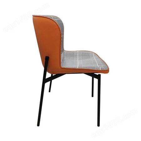 鼎富DF312简约餐桌椅高档PU皮质椅子素碳钢铁艺咖啡厅休闲椅