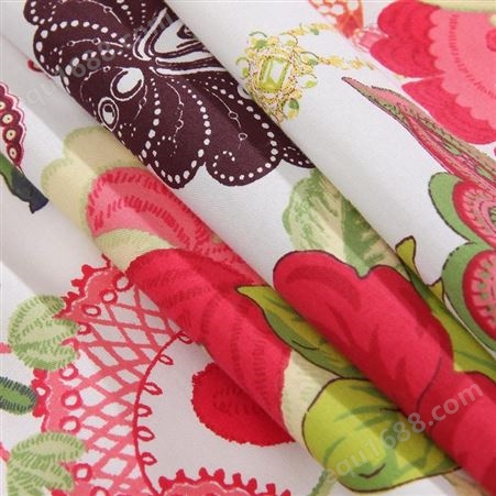 富安娜家纺四件套全棉纯棉被罩网红款床单双人被套印花床上用品红