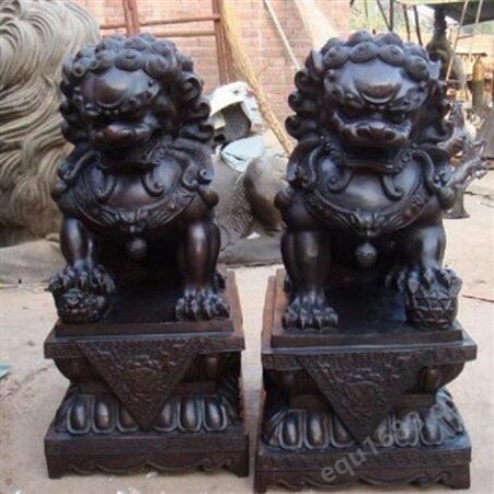 河北大型铜狮子厂家定做青铜狮子雕塑 户外一对狮子铜像摆件