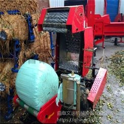 wy-5959 全自动青贮草料打包机 高效牧草打捆包膜机