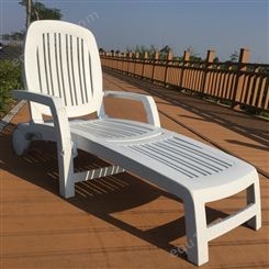 意大利进口塑料折叠躺椅ABS塑料沙滩椅带储物箱的游泳池躺椅