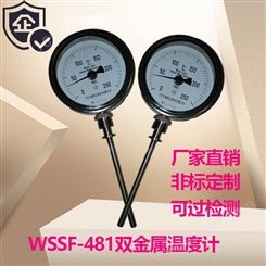 WSSF-481万向型双金属温度计防腐不锈钢管道测温指针显示PT100信号4-20MA远传