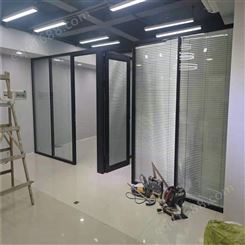 九泽出售安装玻璃隔断 企业办公室6mm铝合金边框玻璃隔断
