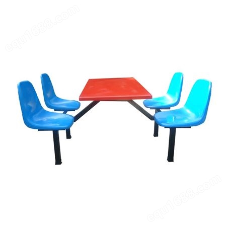粤华扬 户外桌椅 玻璃钢公司工厂员工食堂餐桌椅组合可印广告