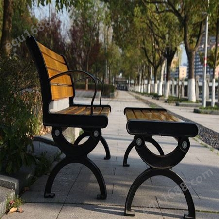 盛唐厂家批发公园椅 实木长条椅 园林广场休闲座椅定制加工