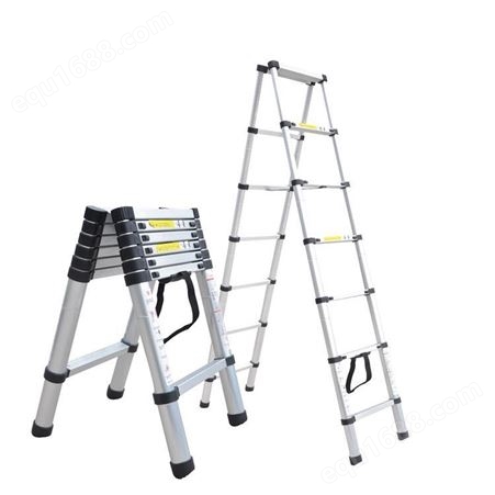 明捷多种功能铝合金人字梯家用抢险救援 便携伸缩梯 梯子家用折叠铝梯 单面直梯
