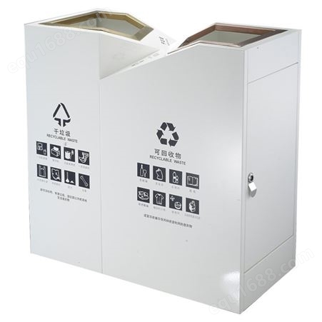 户外分类垃圾桶箱不可回收物业售楼地铁环保室内外不锈钢果皮双筒