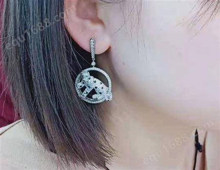 斑头豹耳环925银针锆石耳环耳钉批发厂家