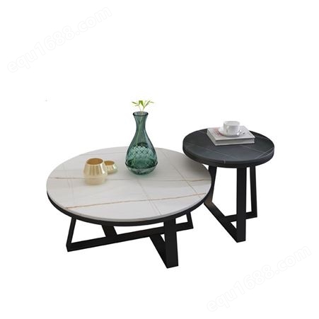 定制岩板大小圆茶几简约环保圆形客厅茶桌