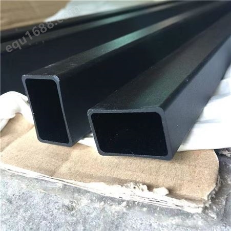 6061铝方管氧化黑色 空心铝管可打孔切割  工业铝型材加工定制
