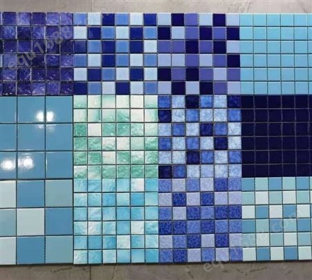 蓝色游泳池 水池马赛克 凹凸面海洋瓷砖 卫生间浴池墙砖