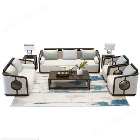 简约小户型 白蜡木沙发 北欧客厅家具 新中式实木沙发组合