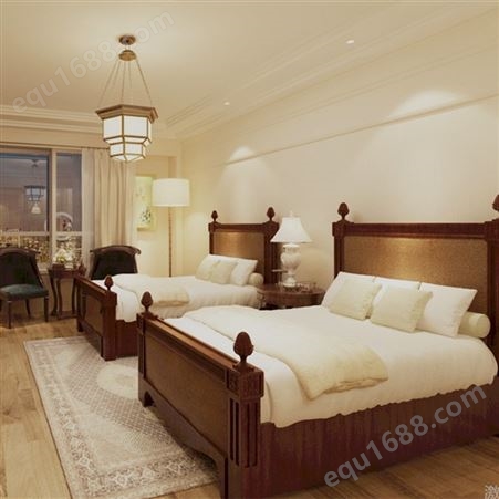 北欧全实木床 主卧现代简约1.8米1.5m双人床 胡桃木轻奢酒店用家具