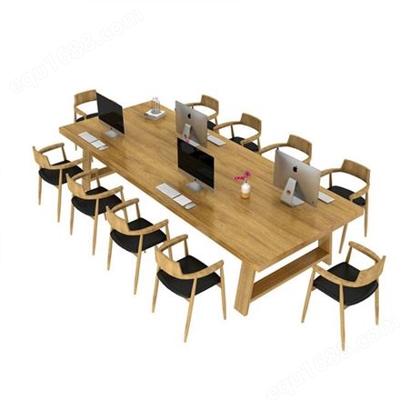 北京中式实木会议桌长桌 简约现代简易长条大桌子厂家 公司小型办公洽谈培训桌椅批发