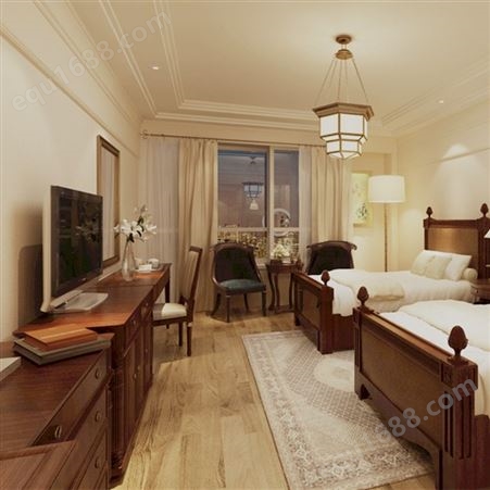 北欧全实木床 主卧现代简约1.8米1.5m双人床 胡桃木轻奢酒店用家具