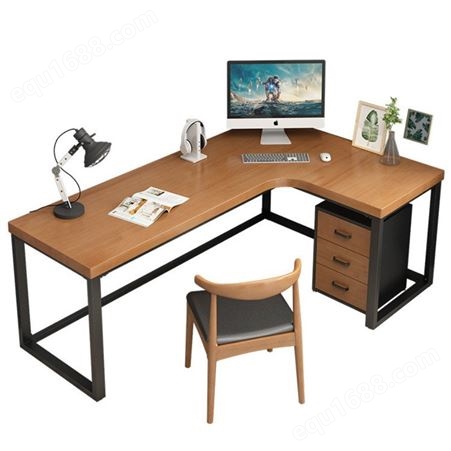 北欧简约现代实木办公室转角职员办公桌椅电脑桌轻奢书房L型写字书桌