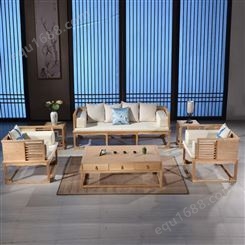中山禅意沙发组合 中式家具  实木沙发全屋定制