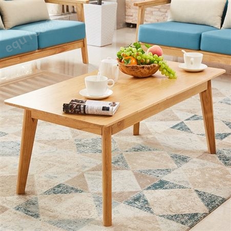 现代北欧客厅咖啡桌 全实木椅简约木质小户型123组合设计 沙发橡木家具直营